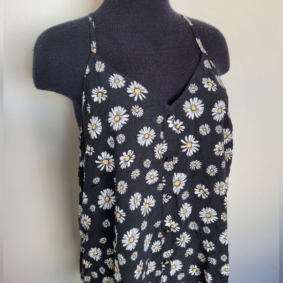 Floral Daisy Racerback Tank Top Camisole Juniors Extra Large Y2K 90s Sunflower - Picture 2 of 7
